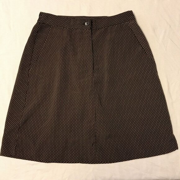 Vintage Women’s Black & Tan Geometric Skort Size 6 8 Pockets - Picture 8 of 13
